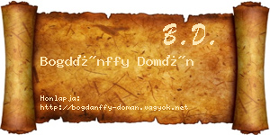 Bogdánffy Domán névjegykártya